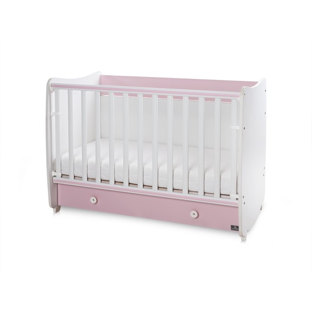 Bed dream new 60/120 χρώμα λευκό + ροζ ορχιδέα