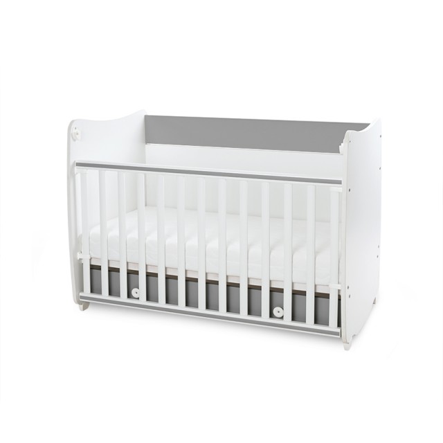 Bed dream new 60/120 χρώμα λευκό + stone grey
