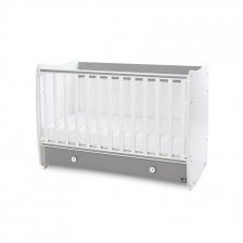 Κρεβάτι dream new 60/120 χρώμα λευκό + stone grey