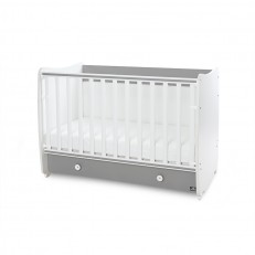 Κρεβάτι dream new 60/120 χρώμα λευκό + stone grey