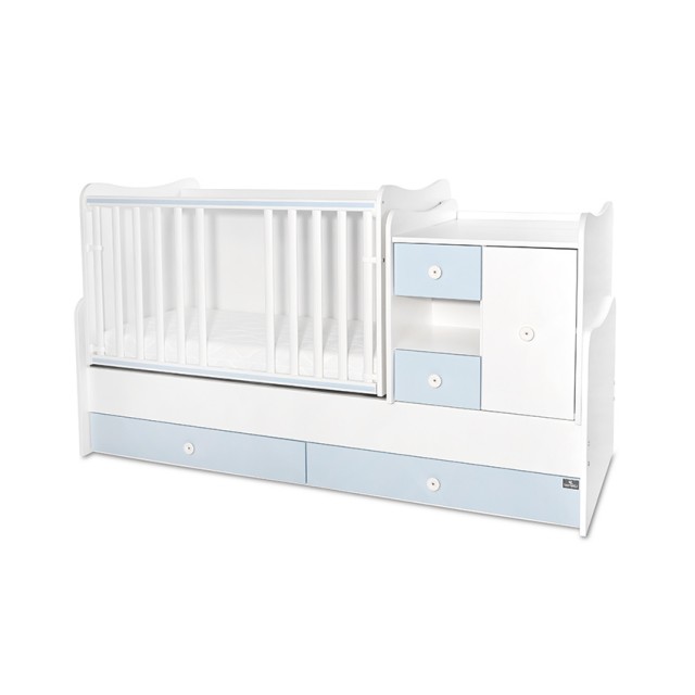 Κρεβάτι minimax νέο 190/72 χρώμα λευκό/baby blue