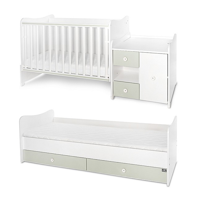Κρεβάτι minimax νέο 190/72 χρώμα λευκό/γαλακτοπράσινο