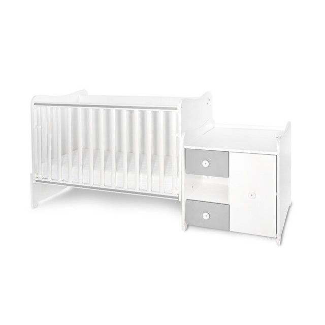 Κρεβάτι minimax νέο 190/72 χρώμα λευκό/πέτρινο γκρι