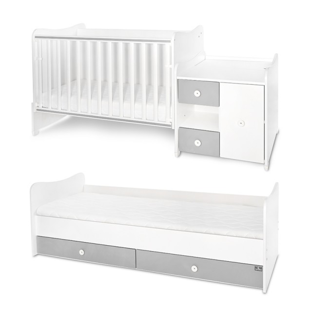 Κρεβάτι minimax νέο 190/72 χρώμα λευκό/πέτρινο γκρι