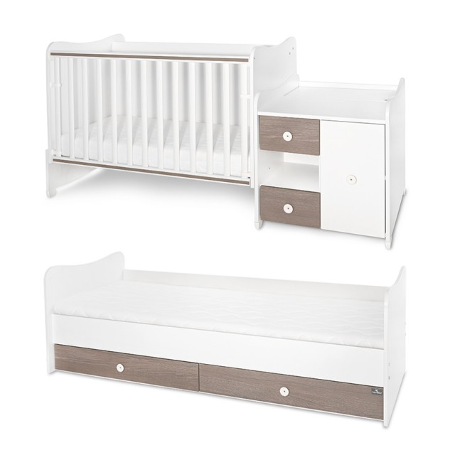 Κρεβάτι minimax 190/72 χρώμα λευκό/καφέ νέο