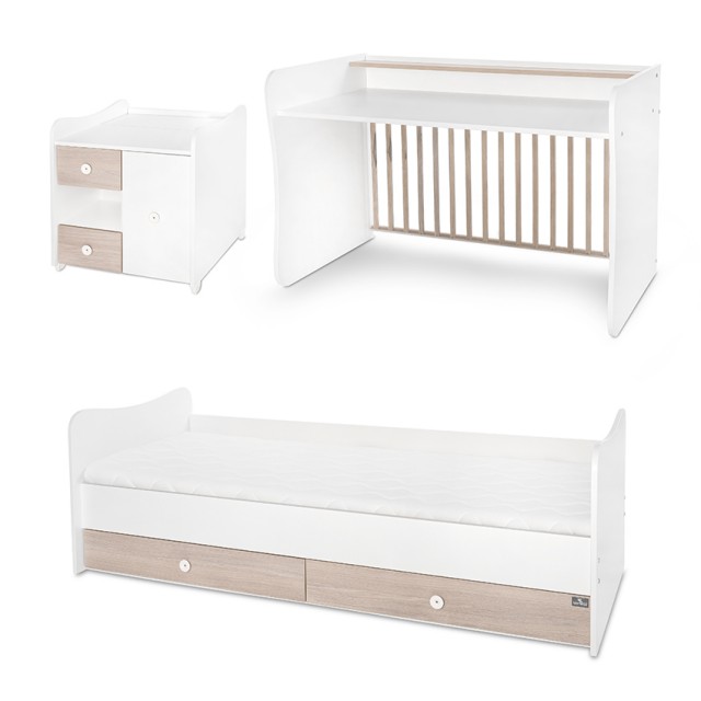 Κρεβάτι minimax 190/72 χρώμα λευκό/κεχριμπαρένιο νέο