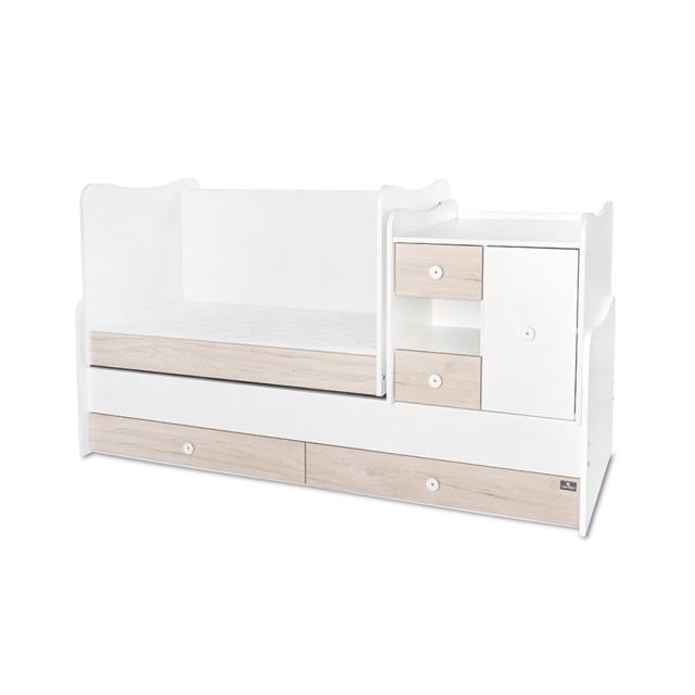 Κρεβάτι Minimax 190/72 χρώμα λευκό/ανοιχτό δρυ καινούργιο