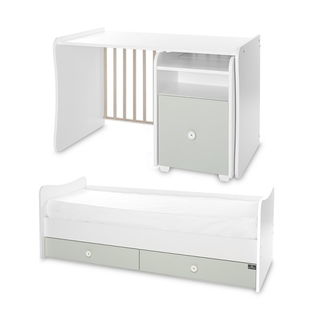 Bed trend plus 70/160 χρώμα λευκό/γαλακτοπράσινο-3κουτί