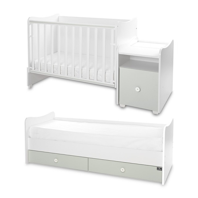 Bed trend plus 70/160 χρώμα λευκό/γαλακτοπράσινο-3κουτί