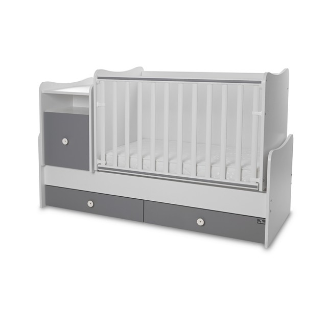 Bed trend plus 70/160 χρώμα λευκό/πέτρινο γκρι-3κουτί