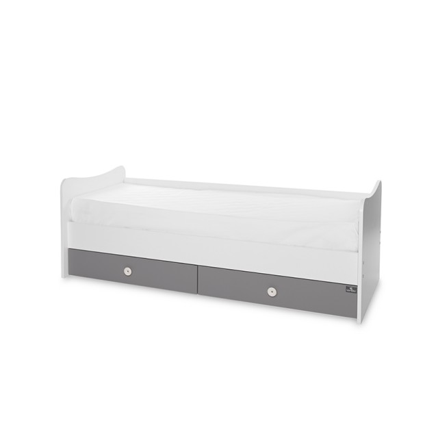 Bed trend plus 70/160 χρώμα λευκό/πέτρινο γκρι-3κουτί