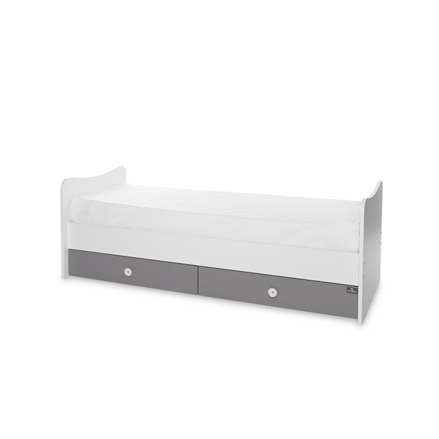 Bed trend plus 70/160 χρώμα λευκό/πέτρινο γκρι-3κουτί