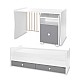 Bed trend plus 70/160 χρώμα λευκό/πέτρινο γκρι-3κουτί