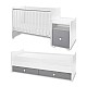 Bed trend plus 70/160 χρώμα λευκό/πέτρινο γκρι-3κουτί