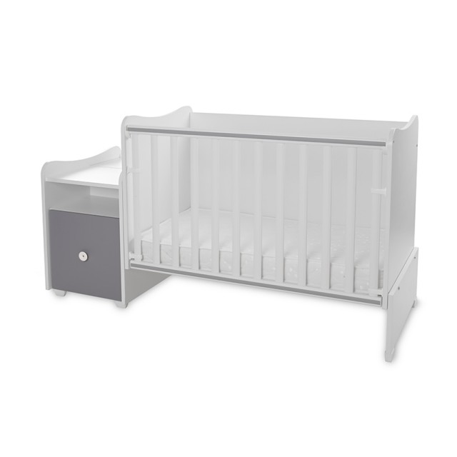 Bed trend plus 70/160 χρώμα λευκό/πέτρινο γκρι-3κουτί