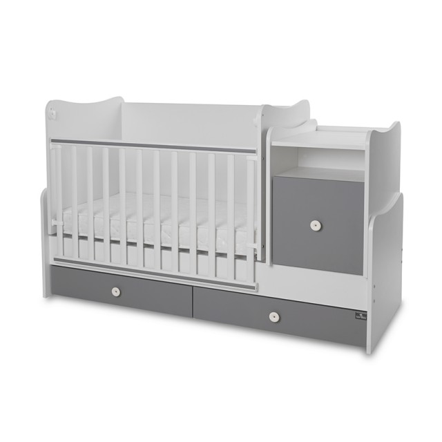 Bed trend plus 70/160 χρώμα λευκό/πέτρινο γκρι-3κουτί
