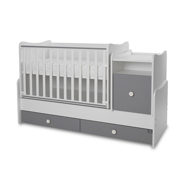 Bed trend plus 70/160 χρώμα λευκό/πέτρινο γκρι-3κουτί