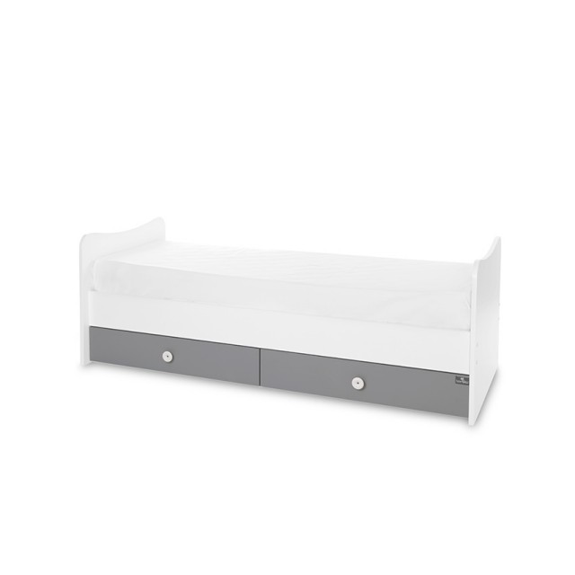 Bed trend plus 70/160 χρώμα λευκό/πέτρινο γκρι-3κουτί