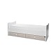 Bed trend plus 70/160 χρώμα λευκό/ανοιχτό δρυς -3κουτί
