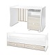Bed trend plus 70/160 χρώμα λευκό/ανοιχτό δρυς -3κουτί