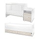 Bed trend plus 70/160 χρώμα λευκό/ανοιχτό δρυς -3κουτί