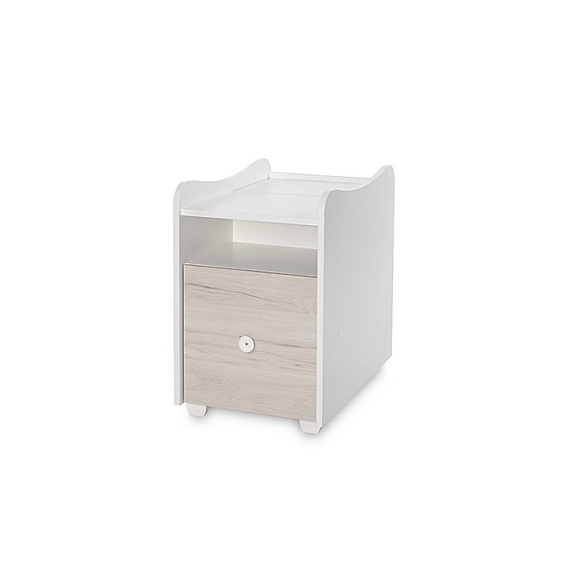 Bed trend plus 70/160 χρώμα λευκό/ανοιχτό δρυς -3κουτί