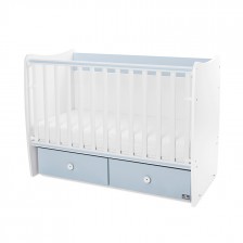 Μήτρα κρεβατιού νέα 60/120 λευκό/baby blue-2box