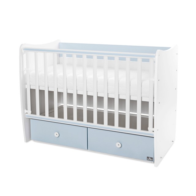 Μήτρα κρεβατιού νέα 60/120 λευκό/baby blue-2box