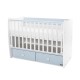 Μήτρα κρεβατιού νέα 60/120 λευκό/baby blue-2box