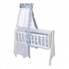 Σετ για κούνια First Dreams ranforce blue grey mist