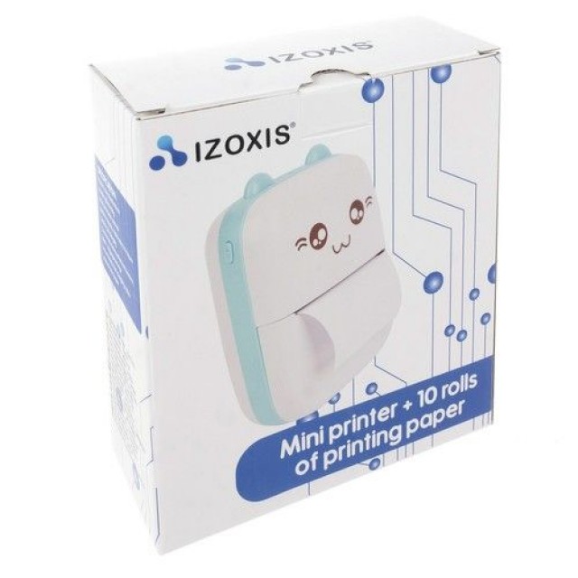 Μίνι θερμικός φωτογραφικός εκτυπωτής με Bluetooth και 11 ρολά χαρτιού εκτύπωσης - Izoxis