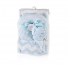 Βρεφική κουβέρτα 90/75 cm με μαξιλάρι Sammy blue