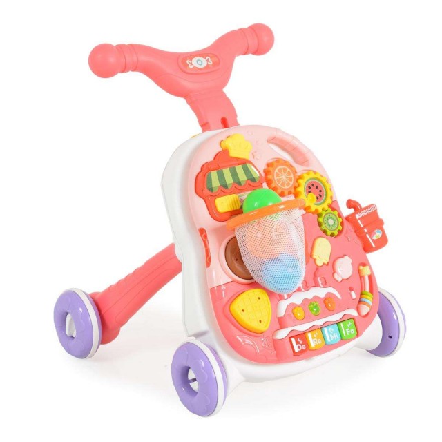 Играчка за прохождане 2в1 Basket pink