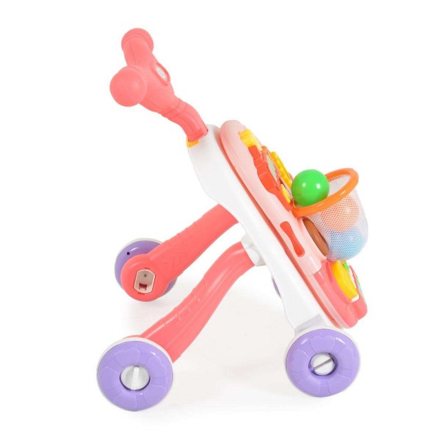 Играчка за прохождане 2в1 Basket pink