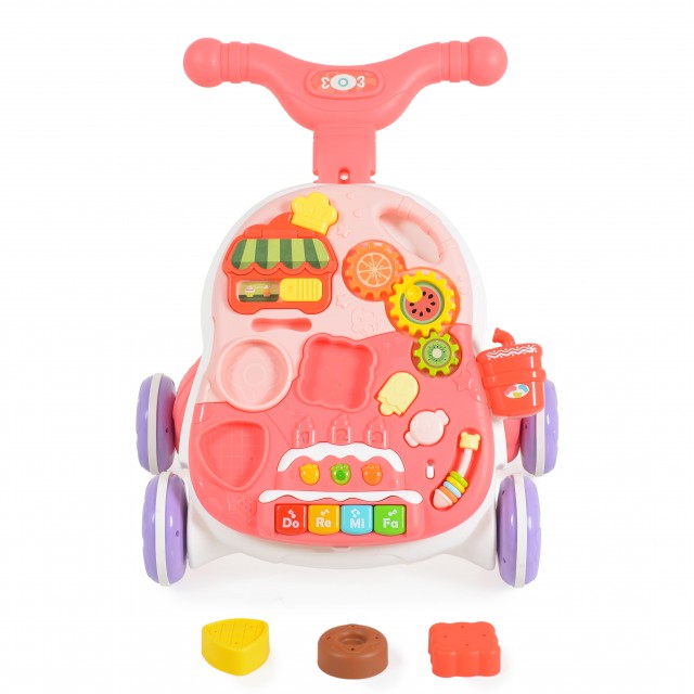 Играчка за прохождане 2в1 Basket pink