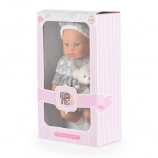 Κούκλα 30 cm Lovely Baby με γκρι φόρεμα LS1255-11