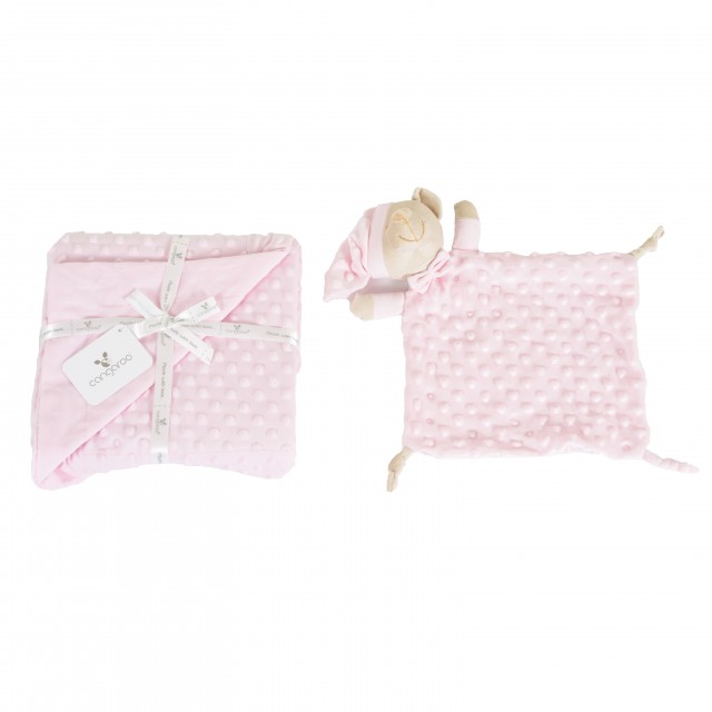 Κουβέρτα 75/100 cm με παιχνίδι Bennie pink
