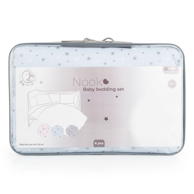 Σετ κρεβατοκάμαρας 6 τεμαχίων 120/60 NOOK Blue αστέρια