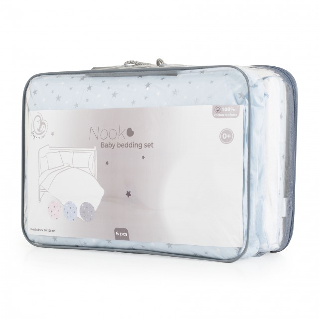 Σετ κρεβατοκάμαρας 6 τεμαχίων 120/60 NOOK Blue αστέρια
