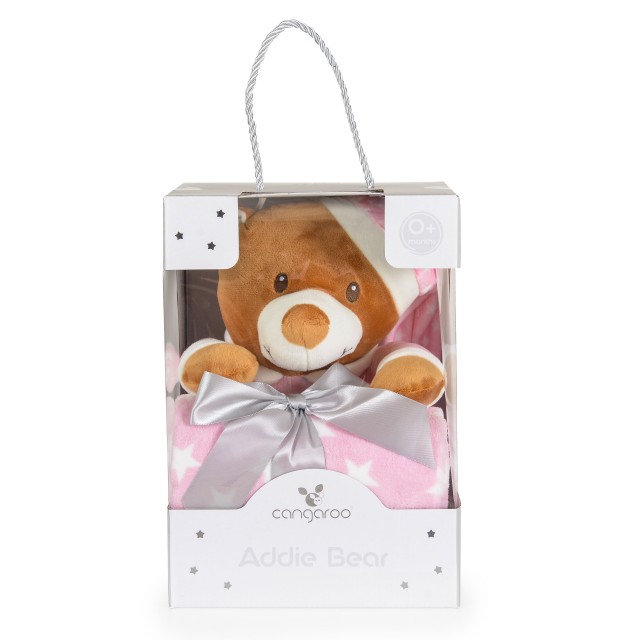 Κουβέρτα 90/75 cm με ροζ παιχνίδι Addie Bear