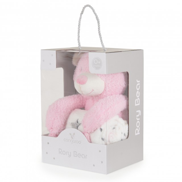 Κουβέρτα 90/75 cm με παιχνίδι Rory Bear ροζ