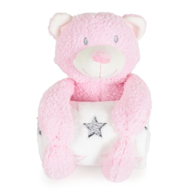 Κουβέρτα 90/75 cm με παιχνίδι Rory Bear ροζ