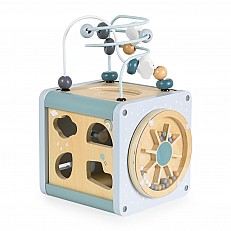 Ξύλινος ενεργός κύβος W11B316-μπλε