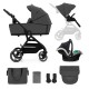 Παιδικό καρότσι Kinderkraft YOXI 3 σε 1 MOONLIGHT ΓΚΡΙ