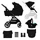 Παιδικό καρότσι Kinderkraft YOXI 3 σε 1 PURE BLACK