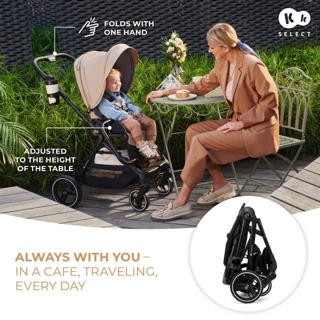 Παιδικό καρότσι Kinderkraft YOXI 3 σε 1 PURE BLACK