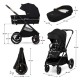 Βρεφικό καρότσι KinderKraft 2in1 NEA 2.0 MIDNIGHT BLACK