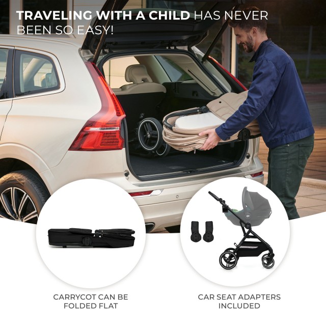 Παιδικό καρότσι Kinderkraft YOXI 3 σε 1 PURE BLACK
