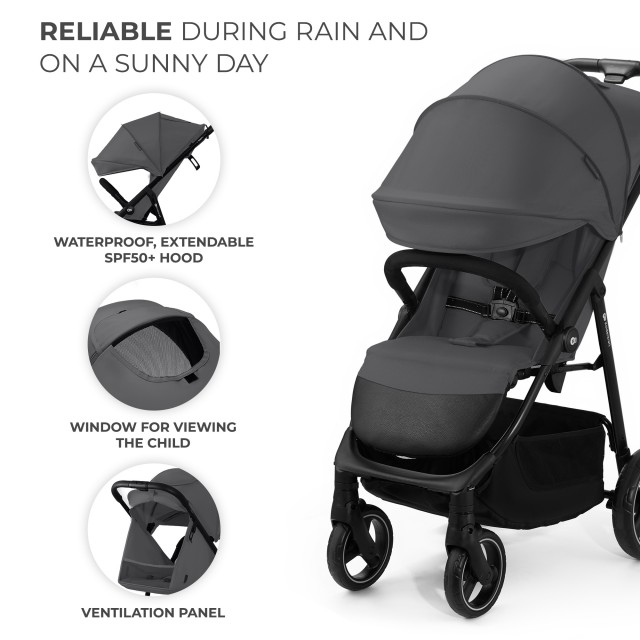 Καρότσι μωρού Kinderkraft TRIG 3 GLANITE GREY