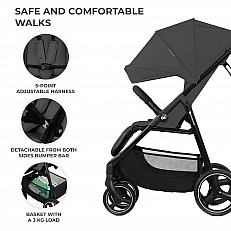 Καρότσι μωρού Kinderkraft TRIG 3 GLANITE GREY
